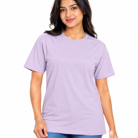 Everyday Co Women's Classic Crew Neck Solid Cotton T-Shirt - Front View (Photo 7)