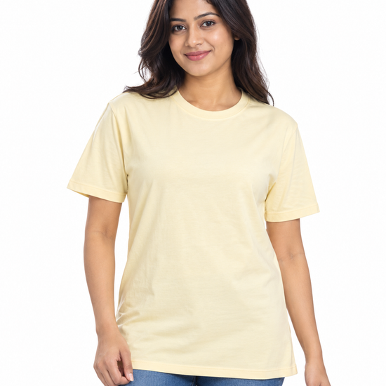 Everyday Co Women's Classic Crew Neck Solid Cotton T-Shirt - Front View (Photo 10)