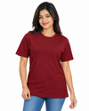 Everyday Co Women's Classic Crew Neck Solid Cotton T-Shirt - Front View (Photo 9)