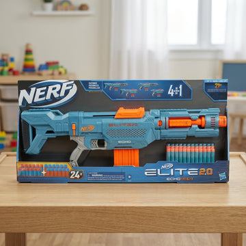 Nerf Elite Echo CS-10 customisable dart blaster with accessories and darts