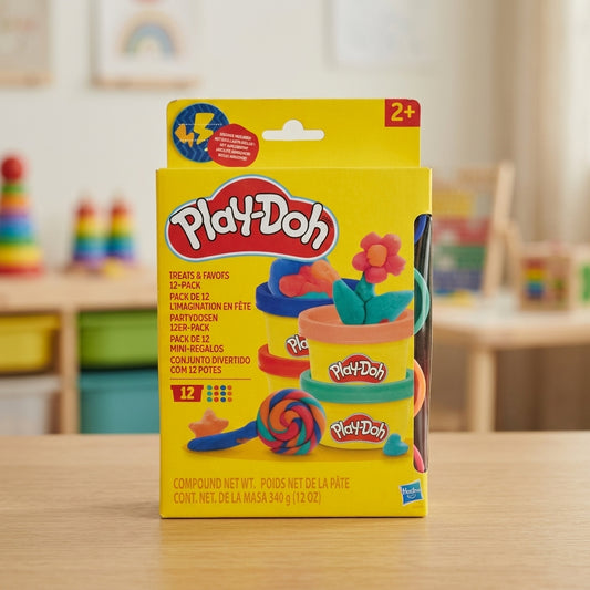 Play-Doh Treats and Favors party pack with colourful mini modelling dough cans