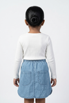 Girls' Light Blue Casual Skirt