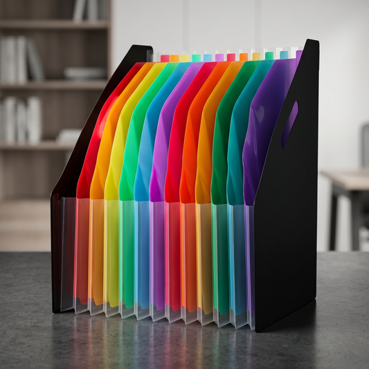 Multicolor Plastic Document File Holder