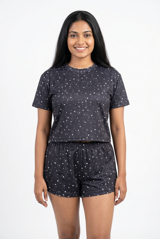 Women's Short Sleeve Crew Neck Pajama Set