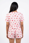 Women's Blush Pink Loungewear Pajama Set — Crew Neck Short Sleeve Nightwear