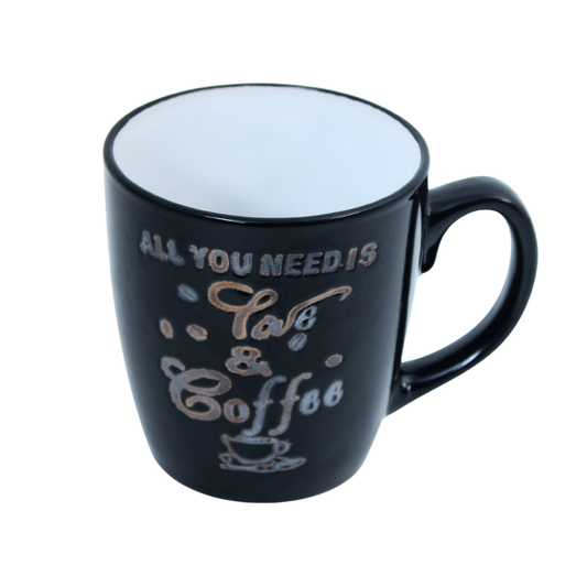 Bold Contrast Short Handle Ceramic Coffee Mug