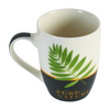 Pure Nature Botanical Leaf Ceramic Mug – Two-Tone Tropical Design