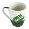 Pure Nature Botanical Leaf Ceramic Mug – Two-Tone Tropical Design