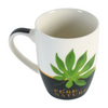 Pure Nature Botanical Leaf Ceramic Mug – Two-Tone Tropical Design
