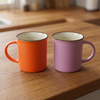 Matte Ceramic Mug in Bold Orange & Purple