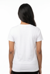 Women's White Crew Neck Short Sleeve Top