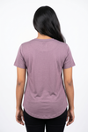Women's Purple Crew Neck Short Sleeve Top