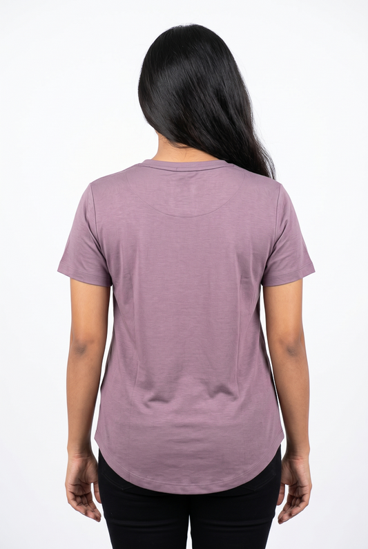 Women's Purple Crew Neck Short Sleeve Top