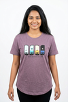 Women's Purple Crew Neck Short Sleeve Top