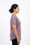 Women's Purple Crew Neck Short Sleeve Top