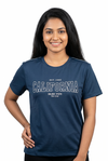 Women's Navy Blue Short Sleeve Polyester Top
