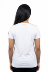 Women's White Crew Neck Short Sleeve T-Shirt