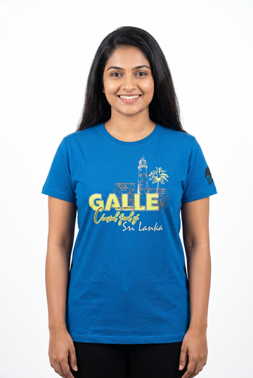 Women's Blue Crew Neck Short Sleeve T-Shirt