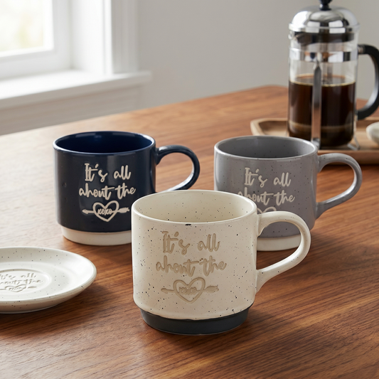 Premium Porcelain Mug in Tonal Neutral Shades
