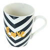 Bold Print Dark Ceramic Coffee Mug