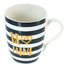 Bold Print Dark Ceramic Coffee Mug