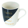 Bold Print Dark Ceramic Coffee Mug