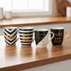 Bold Print Dark Ceramic Coffee Mug