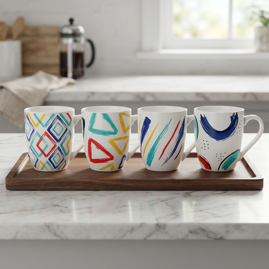 Geometric Pattern Ceramic Coffee Mug