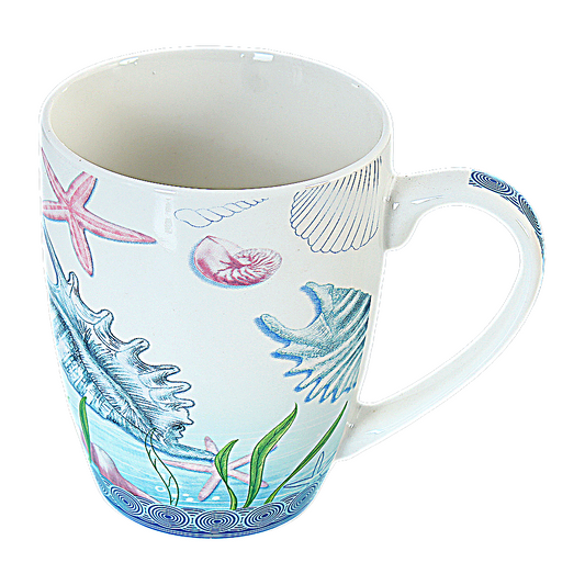 Printed Design White Ceramic Coffee Mug