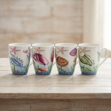 Printed Design White Ceramic Coffee Mug