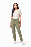 Women's Drawstring Tapered Jogger Trousers in Four Colours