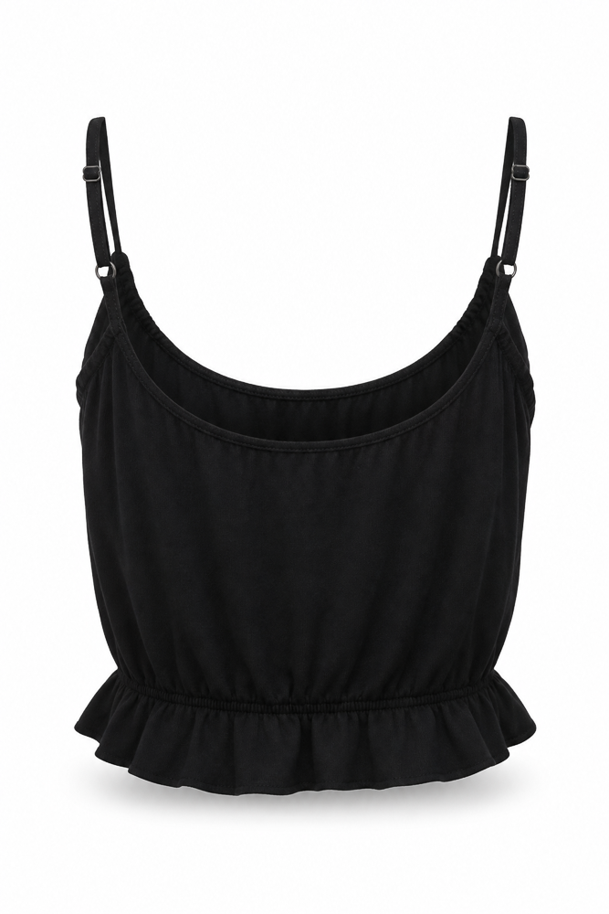 Girls’ Black Green and White Casual Top detail view 4