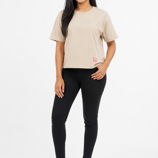 Women’s Beige Black and White Casual Blouse detail view 3