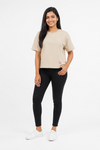 Women’s Beige Black and White Casual Blouse detail view 3