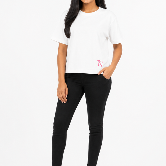 Women’s Beige Black and White Casual Blouse detail view 5