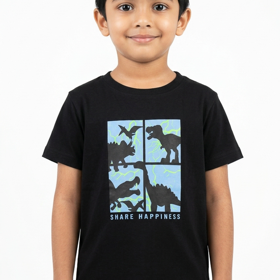 Boys’ Black and White Casual T-Shirt main product view