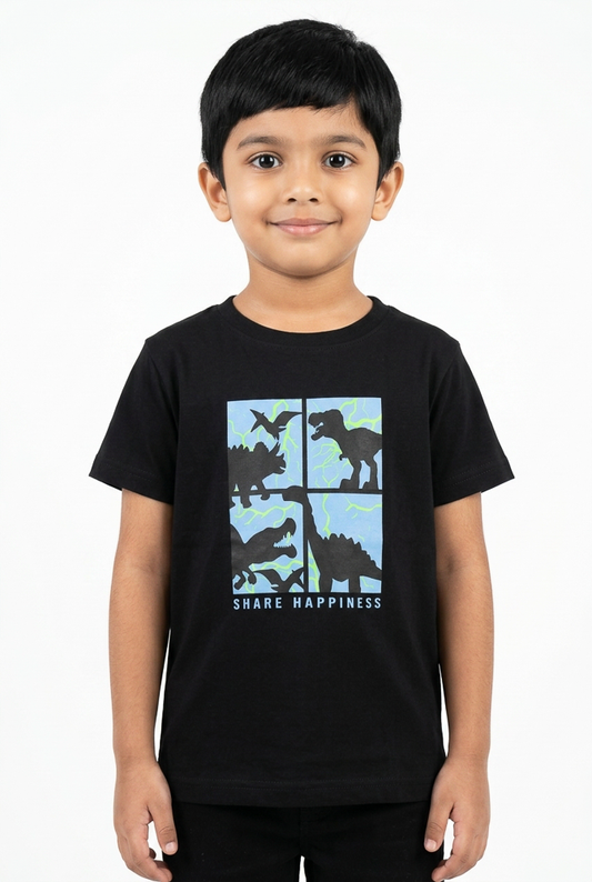 Boys’ Black and White Casual T-Shirt main product view