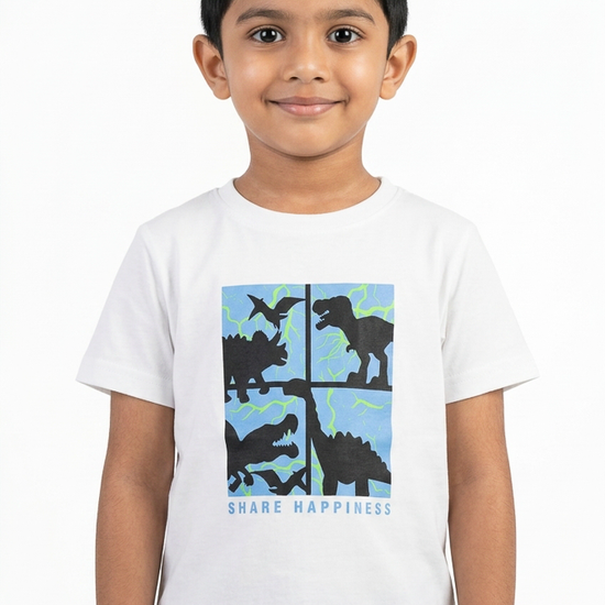 Boys’ Black and White Casual T-Shirt detail view 2