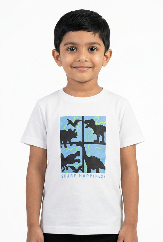 Boys’ Black and White Casual T-Shirt detail view 2