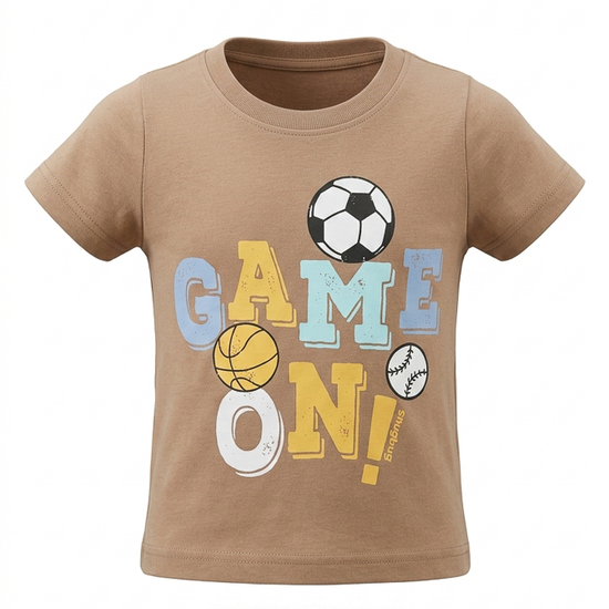 Boys’ Beige and Navy Casual T-Shirt detail view 2