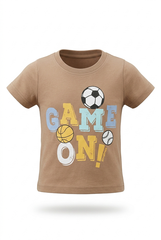 Boys’ Beige and Navy Casual T-Shirt detail view 2