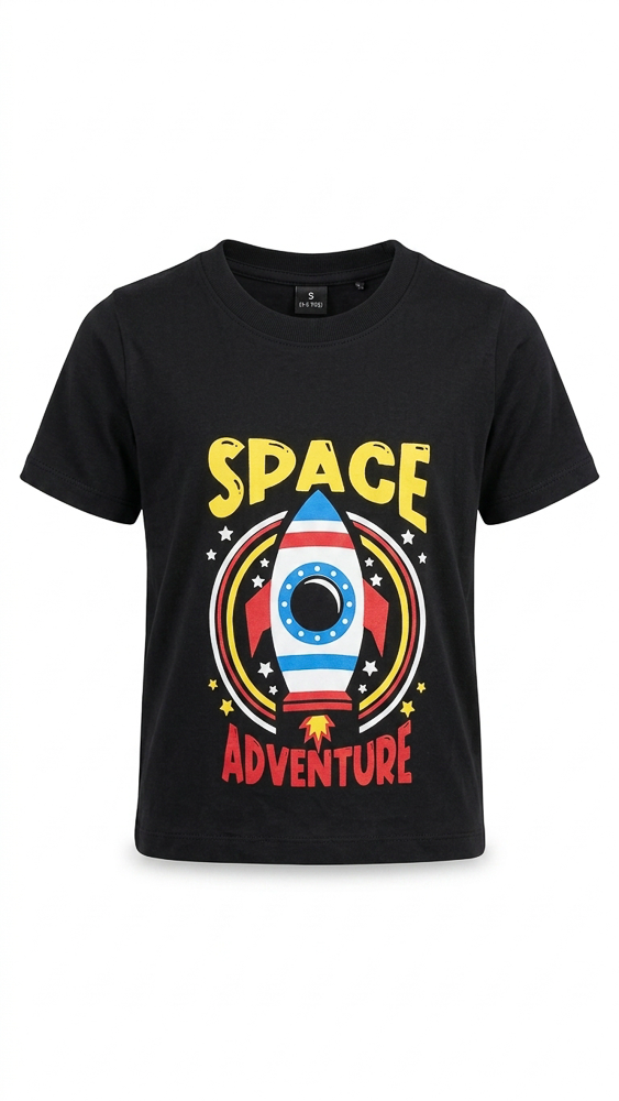 Boys’ Black Gray and Navy Casual T-Shirt detail view 3