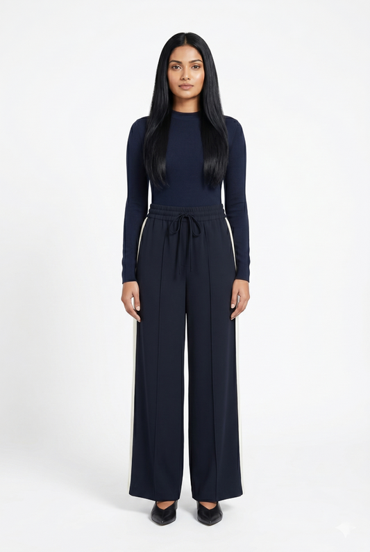Navy Blue 16 women's navy wide-leg jumpsuit