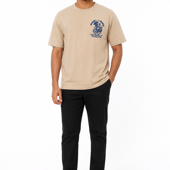 Men's khaki pink white and olive T-shirt - view 3