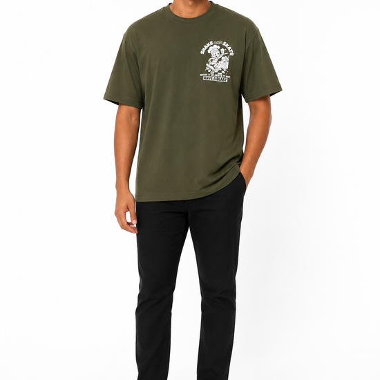 Men's khaki pink white and olive T-shirt - view 4