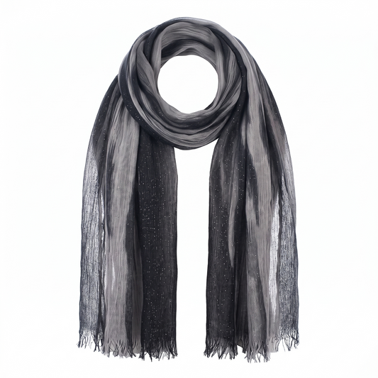 Women’s Crinkled Fashion Scarf – Black variant