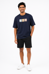 Men's beige light green and navy T-shirt - view 3