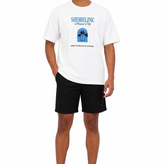 Men's green and white casual T-shirt - view 2