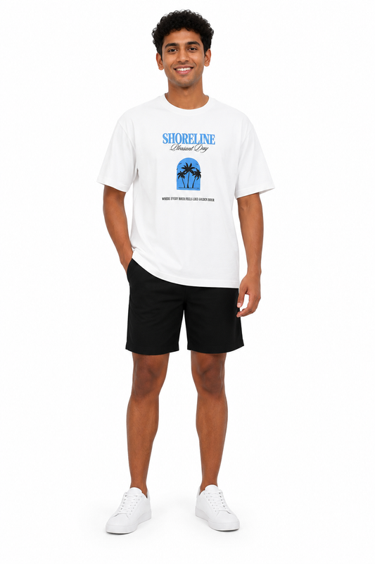 Men's green and white casual T-shirt - view 2