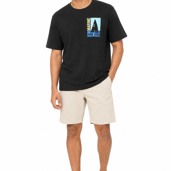 Men's beige black and light blue T-shirt - view 3